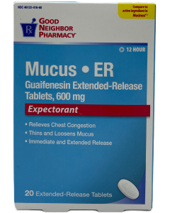 Good Neighbor Pharmacy - Mucus Extended-Release Tablets 600 mg - 20 Ct