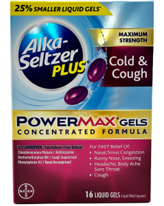 Alka-Seltzer Plus - Maximum Strength Cold & Cough Power Max Gels - 16 Ct