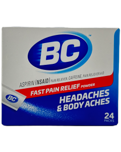 BC Aspirin Fast Pain Relief Powder - Headaches & Body Aches - 24 Packs