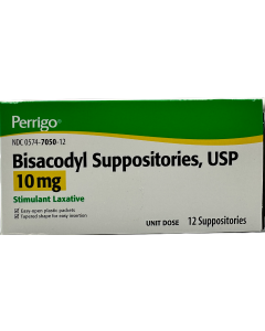 Bisacodyl Suppositories - USP 10 mg - 12 Ct