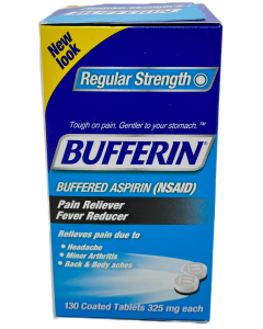 Bufferin Aspirin 325 mg Tablets - Regular Strength - 130 Ct