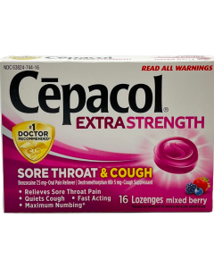 Cepacol - Extra Strength Sore Throat & Cough - 16 Lozenges - Mixed Berry
