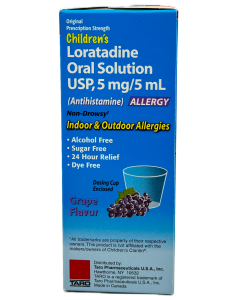 Children's Loratidine - Oral Solution - USP 5 mg/5 mL- Grape Flavor - 4 FL OZ