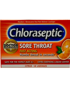 Chloraseptic - Sore Throat - 18 Lozenges - Citrus