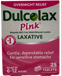 Dulcolax Pink Laxative - Overnight Relief - 25 Ct