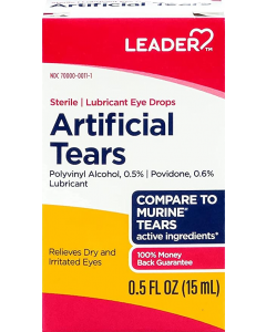 Leader Artificial Tears Lubricant Eye Drops - 0.5 FL OZ