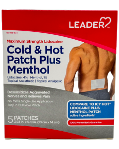 Leader Cold and Hot Patch Plus Menthol - maximum Strength - 5 Ct