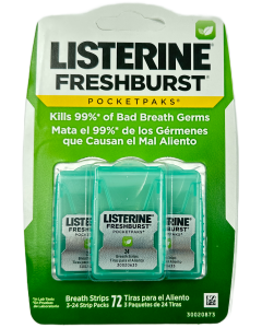 Listerine FreshBurst PocketPaks - BreathStrips 3-24 Strip Packs