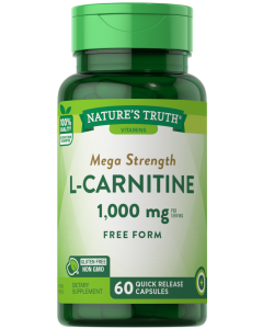 Nature's Truth L-Carnitine Mega Strength 1,000mg - 60 Quick Release Capsules