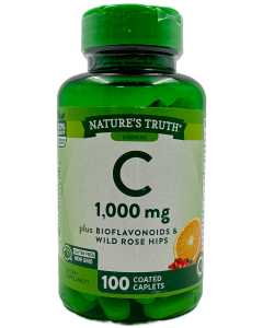 Nature's Truth Vitamin C 1000mg plus Bioflavonoids & Wild Rose Hips Caplets - 100 Ct