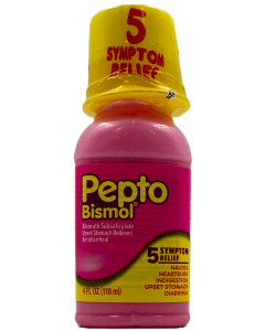 Pepto Bismol Liquid - 5 Symptom Relief - 4 FL OZ