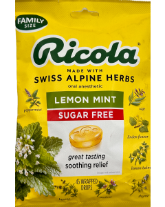 Ricola - Sugar Free Lemon Mint Throat Drops - 45 Ct