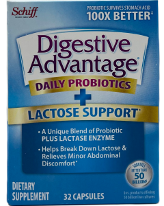 Schiff - Digestive Advantage - Daily Probiotics + Lactose Support Capsules - 32 Ct